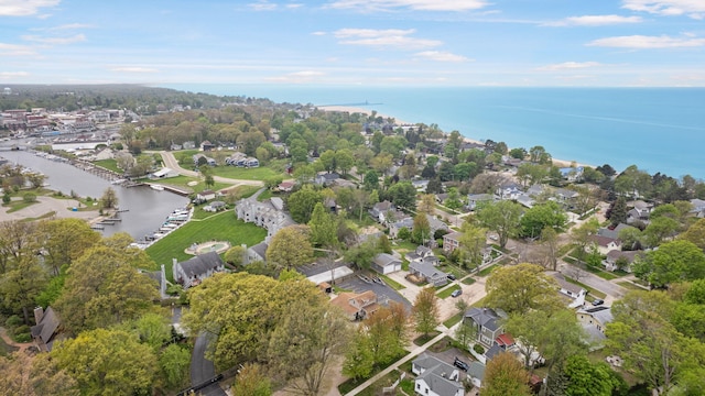 222 Oak St, South Haven, MI 49090 - aerial view of property's location featuring a nearby body of water and nearby suburban area