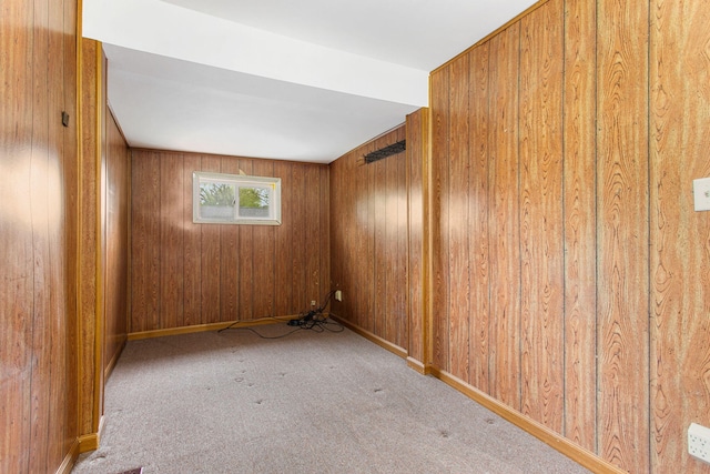 222 Oak St, South Haven, MI 49090 - carpeted empty room with wood walls and baseboards