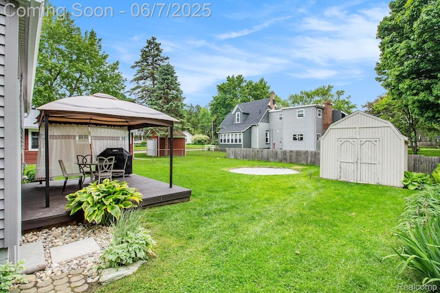 305 Garland St, Davison, MI 48423 - view of yard featuring a gazebo and a deck
