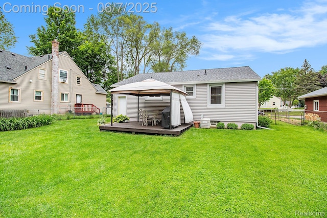 305 Garland St, Davison, MI 48423 - back of house featuring a gazebo and a wooden deck