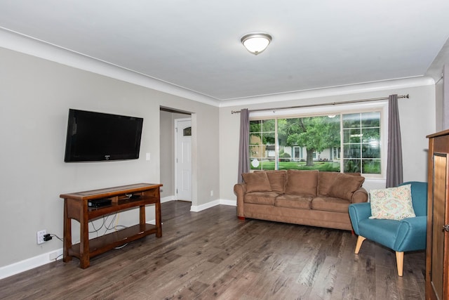 1419 Vassar Dr, Kalamazoo, MI 49001 - living area featuring dark wood-style flooring and baseboards