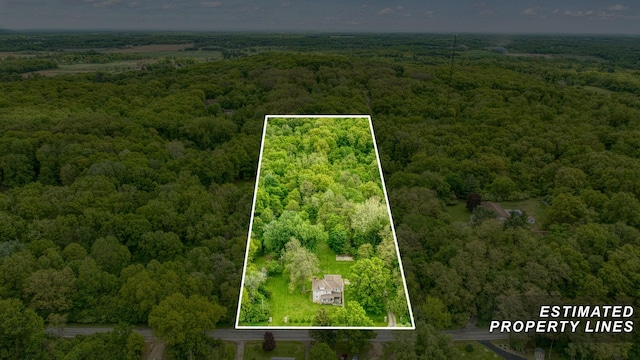 7331 Browns Lake Rd, Jackson, MI 49201 - aerial view of property's location with a heavily wooded area and property parcel outlined