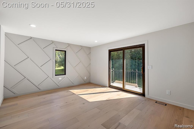 1367 W Long Lake Rd, Bloomfield Hills, MI 48302 - empty room featuring baseboards, light wood-style floors, and recessed lighting