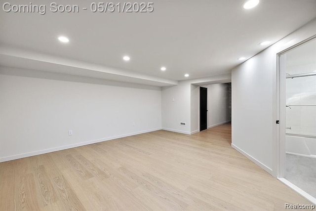 1367 W Long Lake Rd, Bloomfield Hills, MI 48302 - finished basement featuring recessed lighting, light wood finished floors, and baseboards