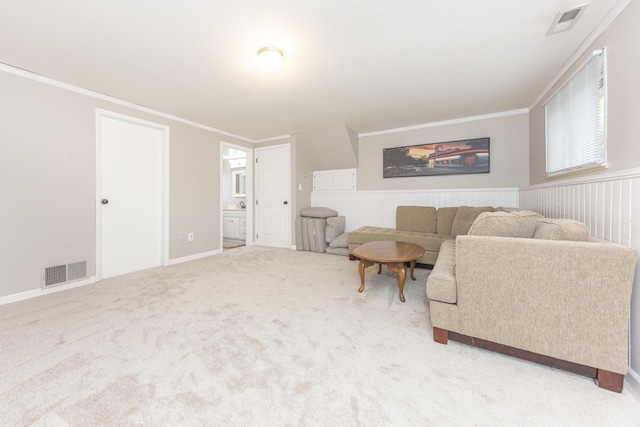 204 Meadowlake Rd, Canton, MI 48188 - living area with ornamental molding and carpet floors