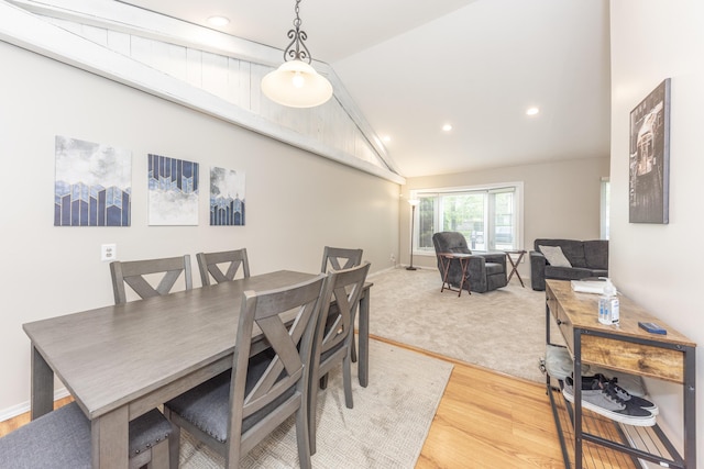 204 Meadowlake Rd, Canton, MI 48188 - dining room with lofted ceiling, light wood-style flooring, recessed lighting, and baseboards