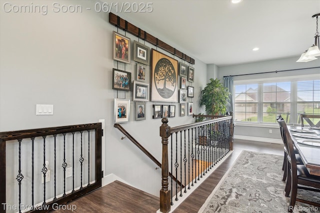 6268 Victoria Ln, Swartz Creek, MI 48473 - office area featuring wood finished floors, baseboards, and recessed lighting