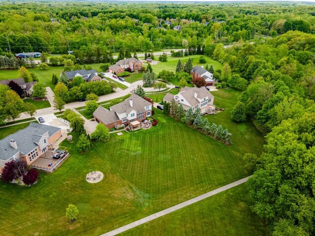 50550 W Fellows Creek Ct, Plymouth, MI 48170 - aerial view of residential area with a forest