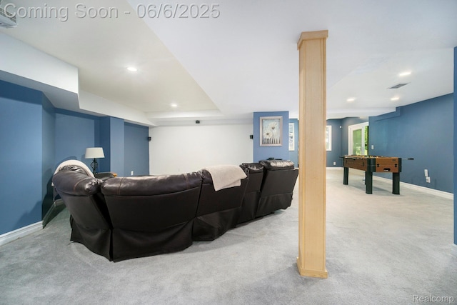 13135 Eagle Ct, South Lyon, MI 48178 - cinema room with baseboards, carpet floors, and recessed lighting
