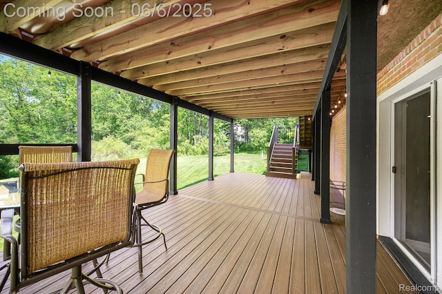 13135 Eagle Ct, South Lyon, MI 48178 - wooden terrace featuring stairs