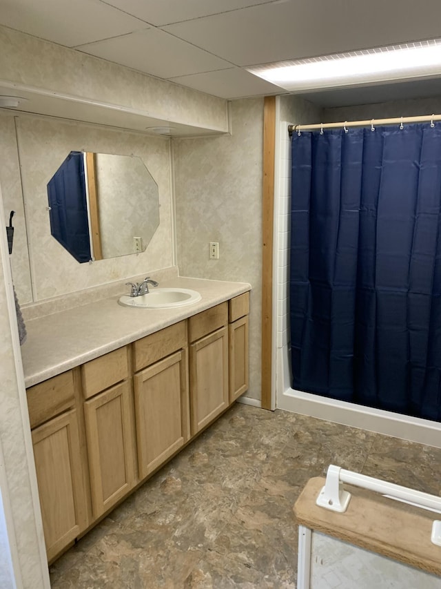 5501 Egner St NE, Cedar Springs, MI 49319 - full bathroom with vanity and a shower with curtain