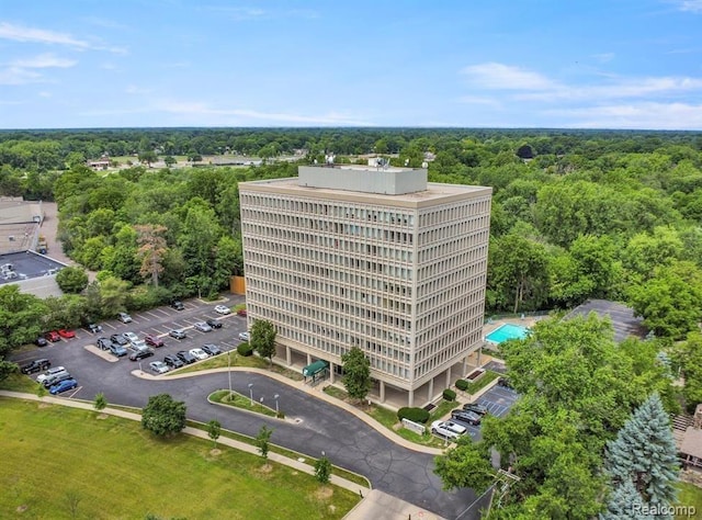22700 Garrison St Unit 501, Dearborn, MI 48124 - aerial view of a forest and a pool area