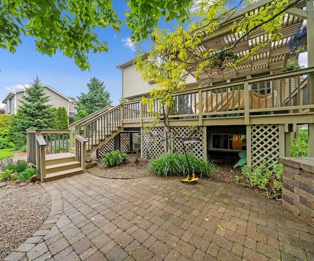 702 Starfield Dr, Pinckney, MI 48169 - view of patio with a wooden deck and stairs
