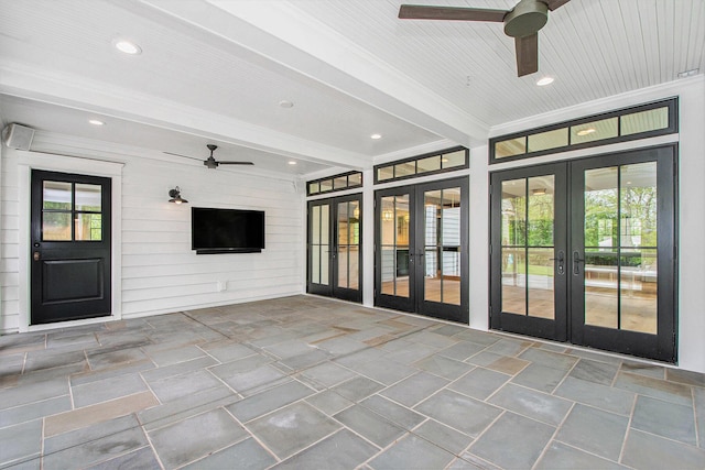310 Lakeside Dr SE, East Grand Rapids, MI 49506 - view of patio with french doors and a ceiling fan