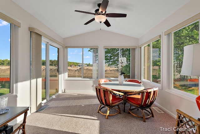 1733 Grevel Ct, Muskegon, MI 49444 - sunroom with lofted ceiling, plenty of natural light, carpet, and baseboards