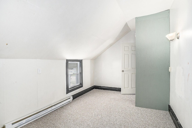 706 N Linn St, Bay City, MI 48706 - additional living space featuring baseboard heating, lofted ceiling, and carpet
