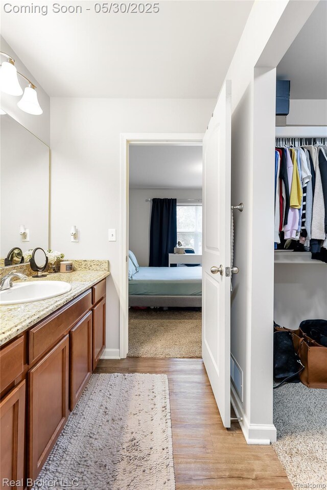 4428 Cross Creek Blvd, Burton, MI 48509 - ensuite bathroom with vanity and wood finished floors