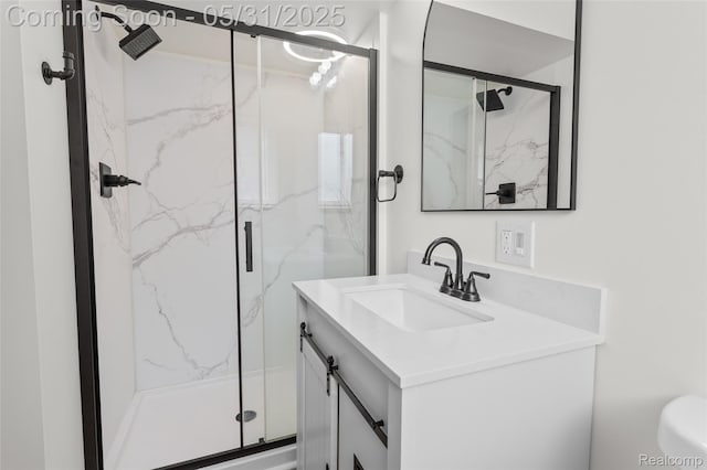 27677 Doreen St, Farmington Hills, MI 48336 - full bath with vanity, a marble finish shower, and toilet