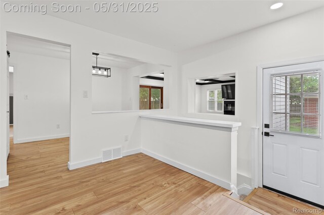 27677 Doreen St, Farmington Hills, MI 48336 - entryway featuring baseboards, wood finished floors, and recessed lighting