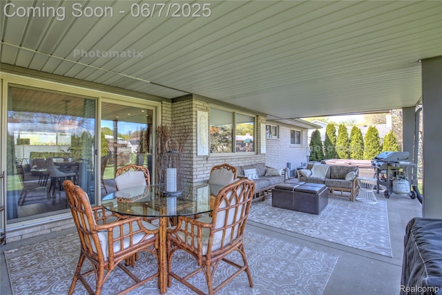 11555 Colpaert Dr, Warren, MI 48093 - view of patio with an outdoor living space, outdoor dining space, and a grill
