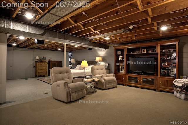 11555 Colpaert Dr, Warren, MI 48093 - finished basement with concrete block wall and carpet flooring