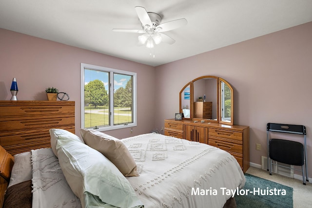 10130 64th Ave, Allendale, MI 49401 - bedroom featuring light colored carpet, baseboards, and ceiling fan