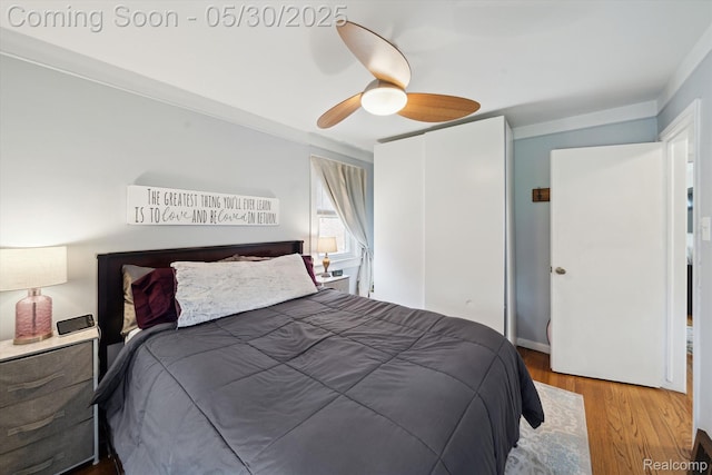 15645 Warwick Ave, Allen Park, MI 48101 - bedroom with wood finished floors, ceiling fan, and a closet
