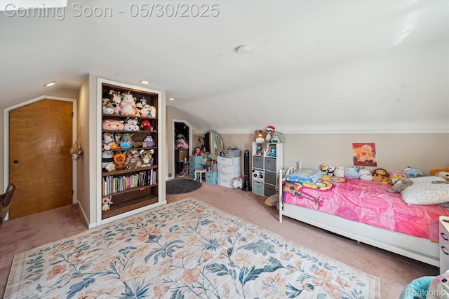 15645 Warwick Ave, Allen Park, MI 48101 - bedroom featuring carpet floors, vaulted ceiling, and recessed lighting