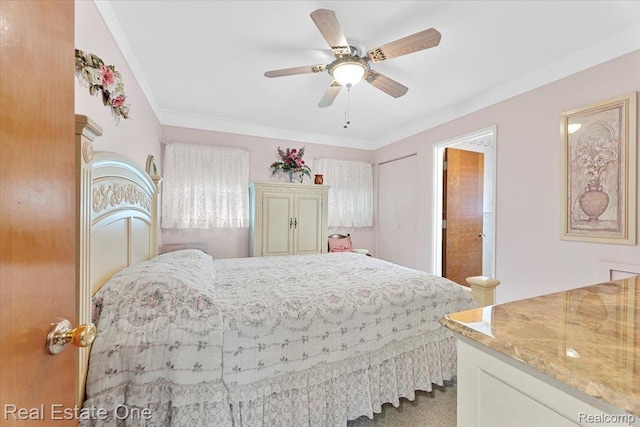 8424 Roosevelt St, Taylor, MI 48180 - bedroom featuring ornamental molding and ceiling fan