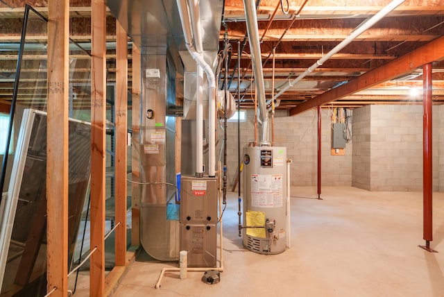 5610 Copper Sands Run, Fruitport, MI 49415 - unfinished below grade area with gas water heater and electric panel