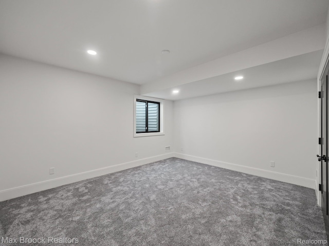 667 Oak Ave, Birmingham, MI 48009 - basement featuring carpet floors, baseboards, and recessed lighting