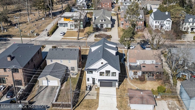 667 Oak Ave, Birmingham, MI 48009 - aerial view of property's location featuring nearby suburban area