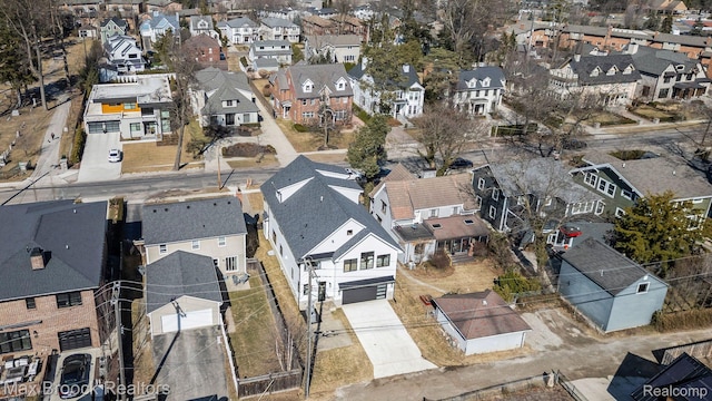 667 Oak Ave, Birmingham, MI 48009 - aerial view of property's location with nearby suburban area