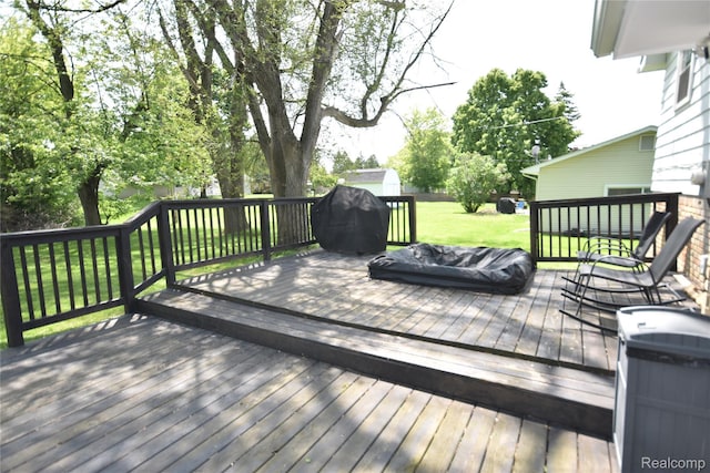 1150 E Hill Rd, Grand Blanc, MI 48439 - deck featuring a yard and a grill