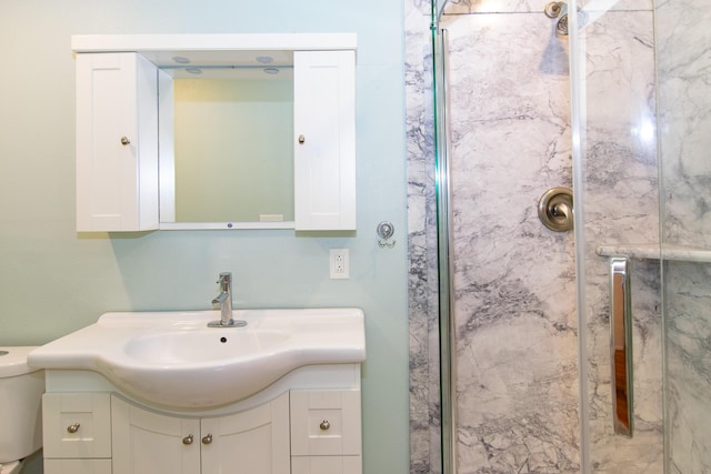 4225 Central Blvd, Ann Arbor, MI 48108 - bathroom with vanity, a shower stall, and toilet
