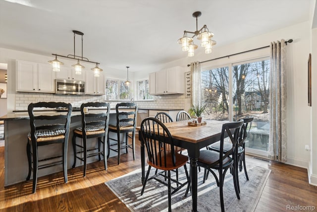 177 Summer Shade Dr, Howell, MI 48843 - dining space featuring dark wood-type flooring and baseboards