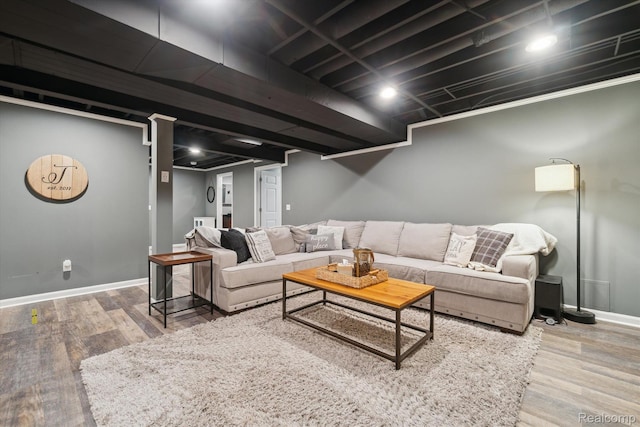 177 Summer Shade Dr, Howell, MI 48843 - living area with wood finished floors and baseboards