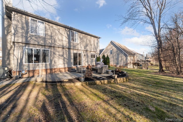 177 Summer Shade Dr, Howell, MI 48843 - rear view of property featuring a patio, a yard, and cooling unit