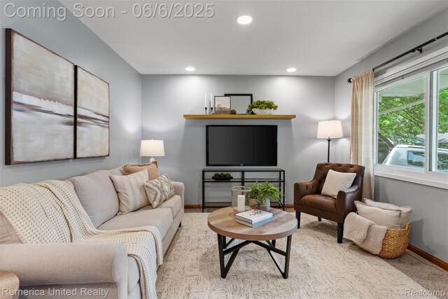 569 Lyon Blvd, South Lyon, MI 48178 - living room with baseboards and recessed lighting