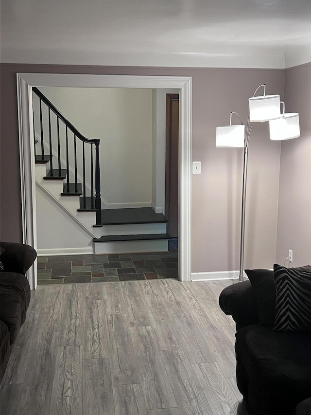 18830 San Quentin Dr, Lathrup Village, MI 48076 - staircase with wood finished floors and baseboards