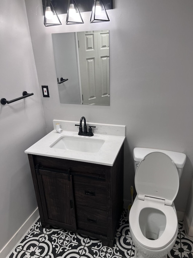 18830 San Quentin Dr, Lathrup Village, MI 48076 - half bathroom with toilet, vanity, and baseboards