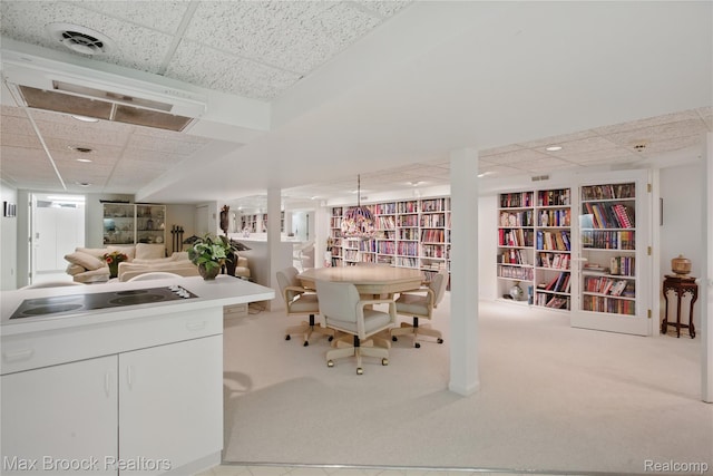 1816 Ledbury Dr, Bloomfield Hills, MI 48304 - carpeted office with a paneled ceiling and recessed lighting