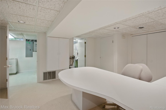 1816 Ledbury Dr, Bloomfield Hills, MI 48304 - carpeted office featuring a paneled ceiling and electric panel