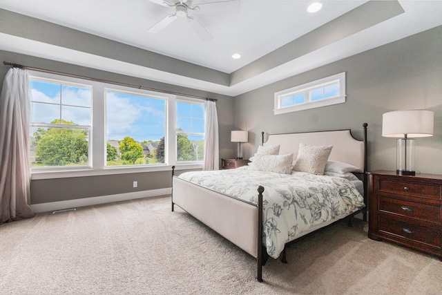 1506 Providence Cove Ct, Byron Center, MI 49315 - bedroom with light colored carpet, baseboards, a ceiling fan, and recessed lighting