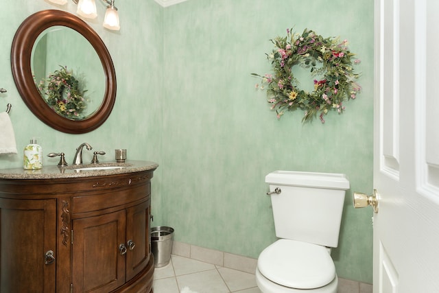 647 S Spinningwheel Ln, Michigan, MI 48304 - half bathroom featuring vanity, tile patterned flooring, and toilet