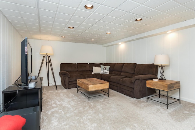 647 S Spinningwheel Ln, Michigan, MI 48304 - carpeted living area with recessed lighting