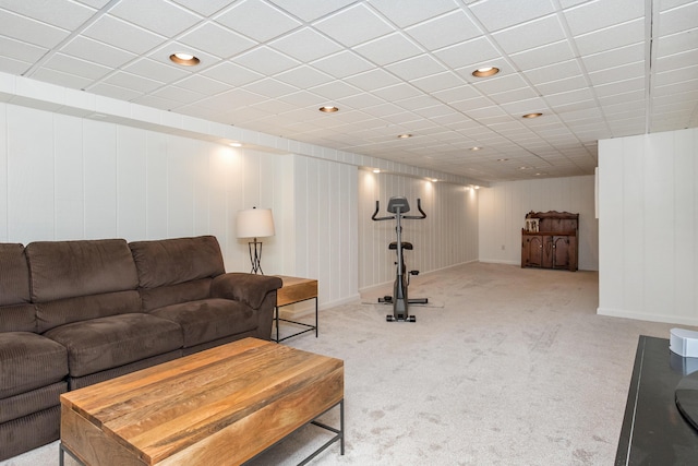 647 S Spinningwheel Ln, Michigan, MI 48304 - living area featuring carpet, baseboards, and recessed lighting