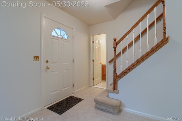 1468 N Morton Taylor Rd, Canton, MI 48187 - tiled entryway featuring stairs and baseboards