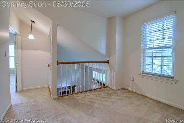 1468 N Morton Taylor Rd, Canton, MI 48187 - hall with carpet flooring, an upstairs landing, and baseboards