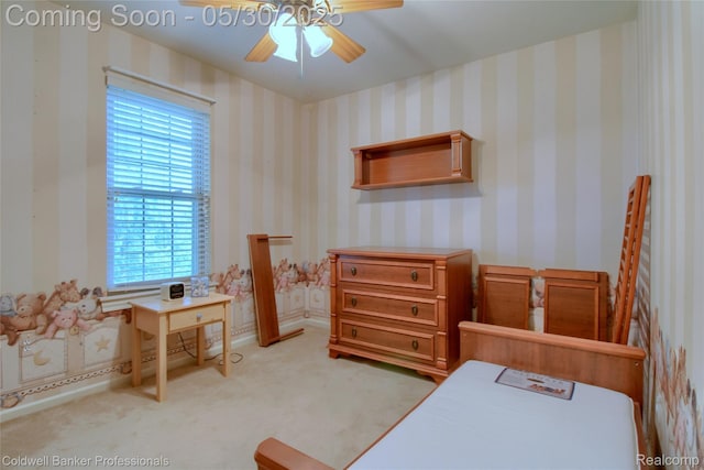1468 N Morton Taylor Rd, Canton, MI 48187 - bedroom featuring light colored carpet and ceiling fan